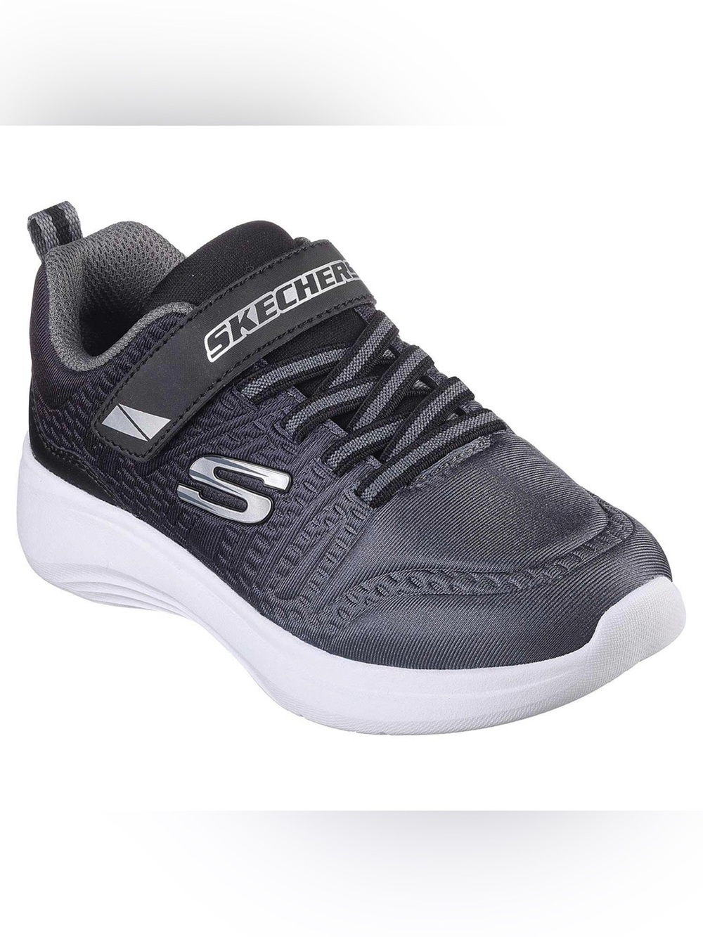Skechers Gray Black Slip-On Velcro & Elastic Lace Closure Sneakers Size 2
